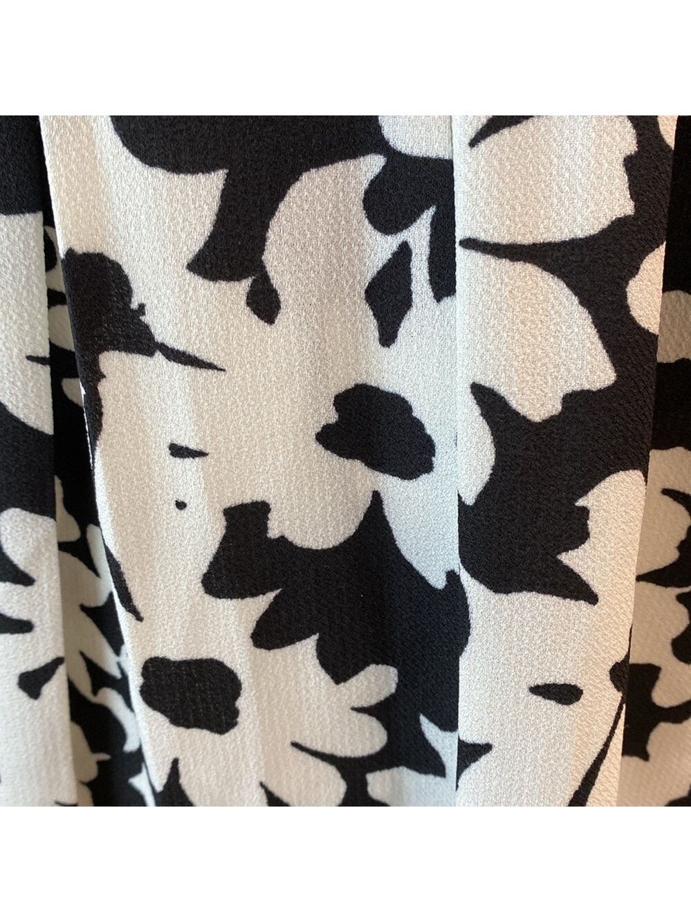 Kasper Sleeveless Black & White Floral Print A-line Dress, Size 14 - Picture 10 of 14